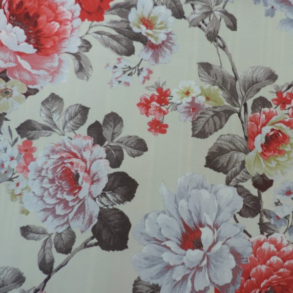 Портьерная ткань с цветами Spring col. 20 Red